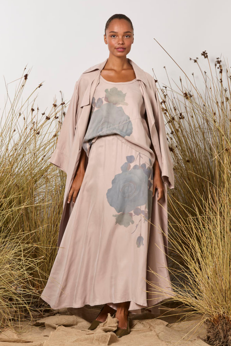 M.A.Dainty Morse Coat Pink Roses