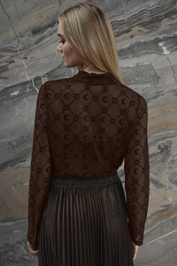 Curate Don't Get Meshy Top Brown