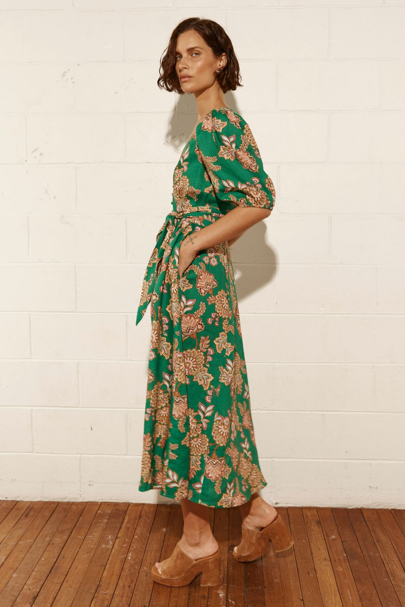 Ebb Dress K'Gari Palm Green Pre-Order