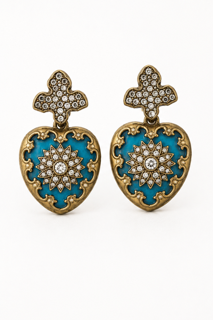 Elle and Elka Heart Earrings Multi
