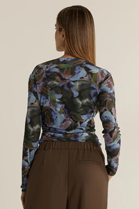 Fate + Becker Alix Mesh Top Floral Blue