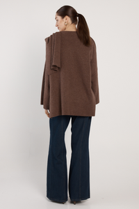 Fate + Becker Amaris Cape Coatigan Chocolate