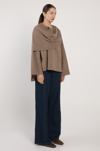 Fate + Becker Amaris Cape Coatigan Mushroom