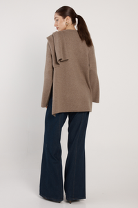 Fate + Becker Amaris Cape Coatigan Mushroom