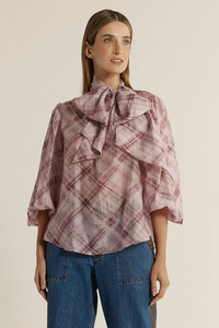 Fate + Becker Eve Pussybow Blouse Pink