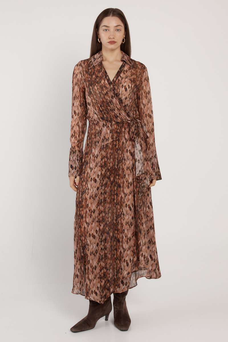 Fate + Becker Isla Wrap Dress Snake
