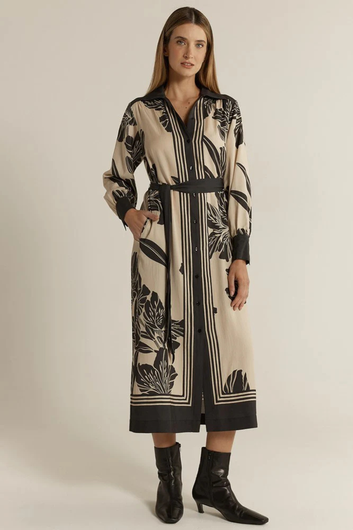 Fate + Becker June Shirt Dress Shadow/Cream