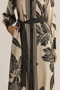 Fate + Becker June Shirt Dress Shadow/Cream