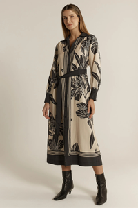 Fate + Becker June Shirt Dress Shadow/Cream