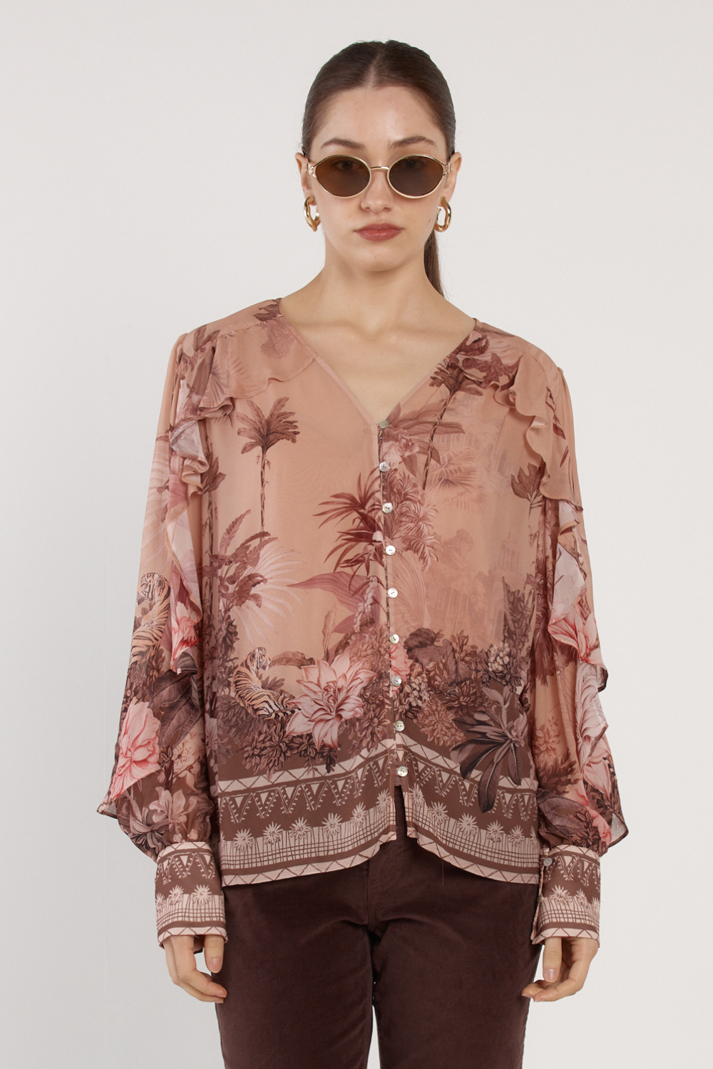 Fate + Becker Odette Ruffle Blouse Scarf