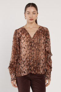 Fate + Becker Odette Ruffle Blouse Snake