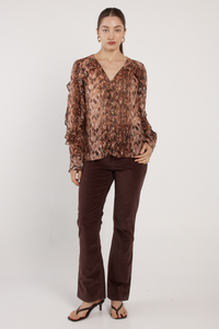 Fate + Becker Odette Ruffle Blouse Snake