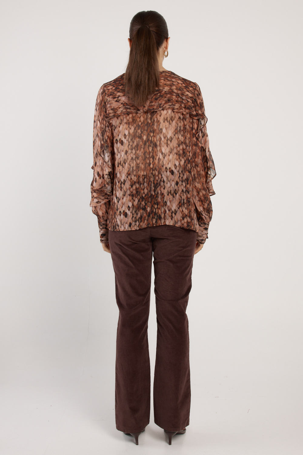 Fate + Becker Odette Ruffle Blouse Snake