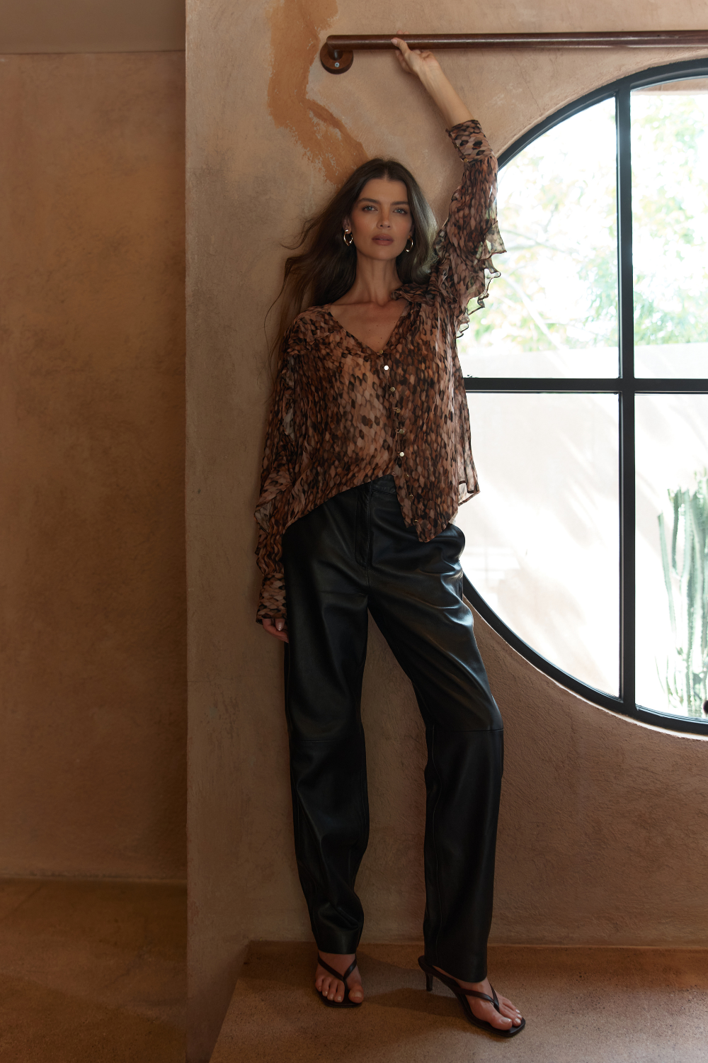 Fate + Becker Odette Ruffle Blouse Snake