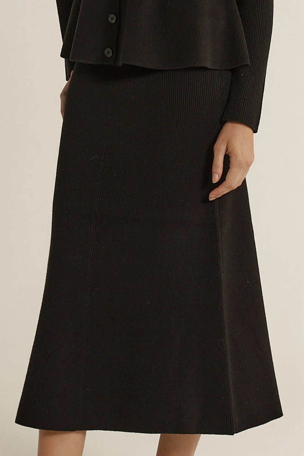 Fate + Becker Vale Knit Skirt Black