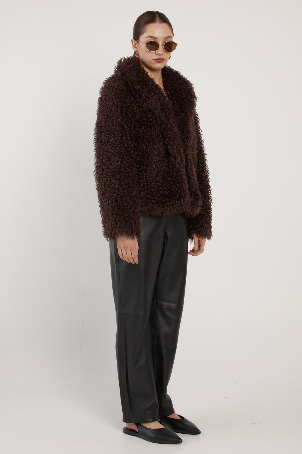 Fate + Becker Wynn Fur Jacket Chocolate