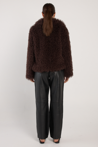 Fate + Becker Wynn Fur Jacket Chocolate