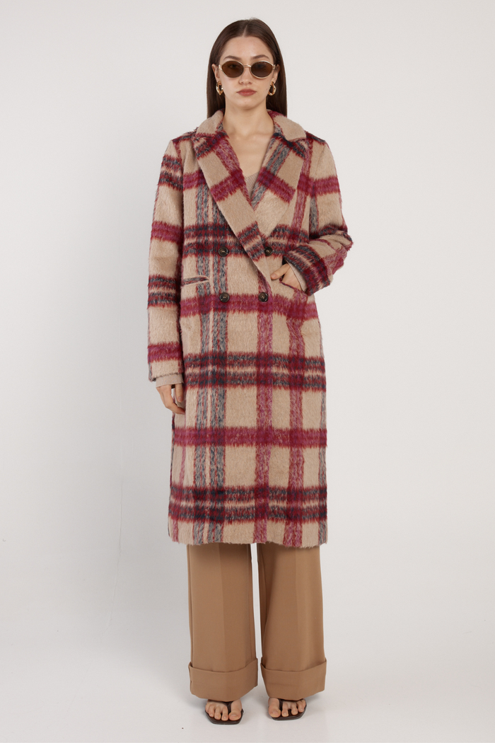 Fate and Becker Harlow Check Longline Coat