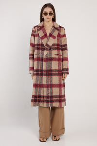 Fate and Becker Harlow Check Longline Coat