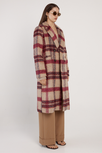Fate and Becker Harlow Check Longline Coat