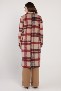 Fate and Becker Harlow Check Longline Coat