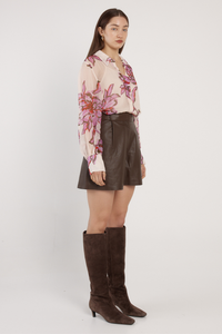 Fate and Becker Nyomi Blouse Light Flower Print Purple