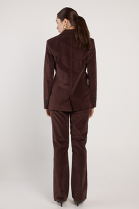 Fate and Becker Rhea Velvet Blazer Chocolate Brown