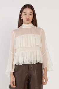 Fate and Becker Sienna Ruffle Blouse Cream