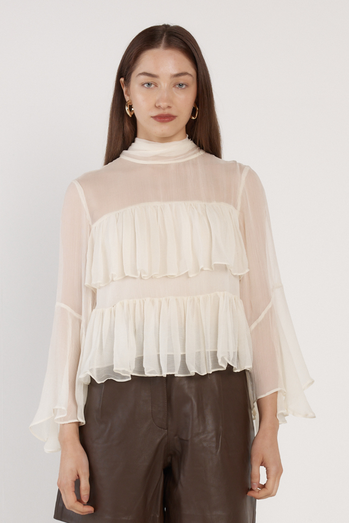 Fate and Becker Sienna Ruffle Blouse Cream