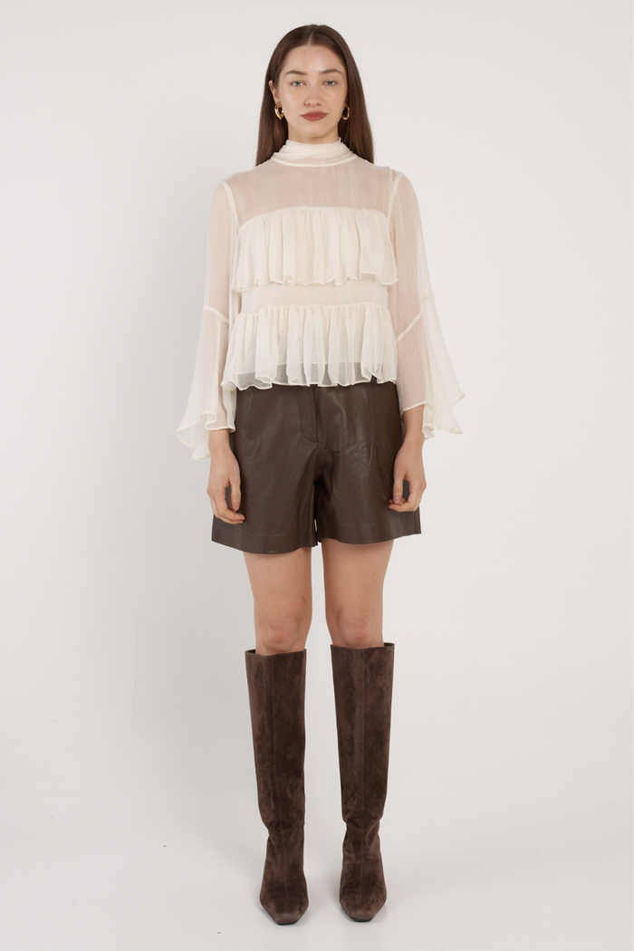 Fate and Becker Sienna Ruffle Blouse Cream