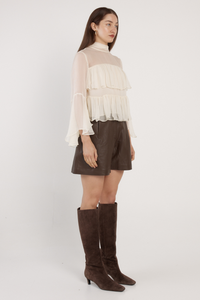 Fate and Becker Sienna Ruffle Blouse Cream