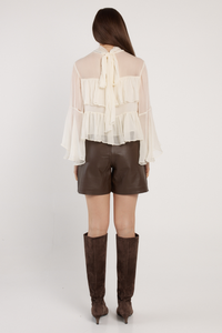 Fate and Becker Sienna Ruffle Blouse Cream