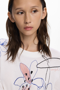 Desigual Fine Sweater with Floral Strokes Pre-Order