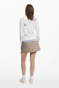 Desigual Fine Sweater with Floral Strokes Pre-Order