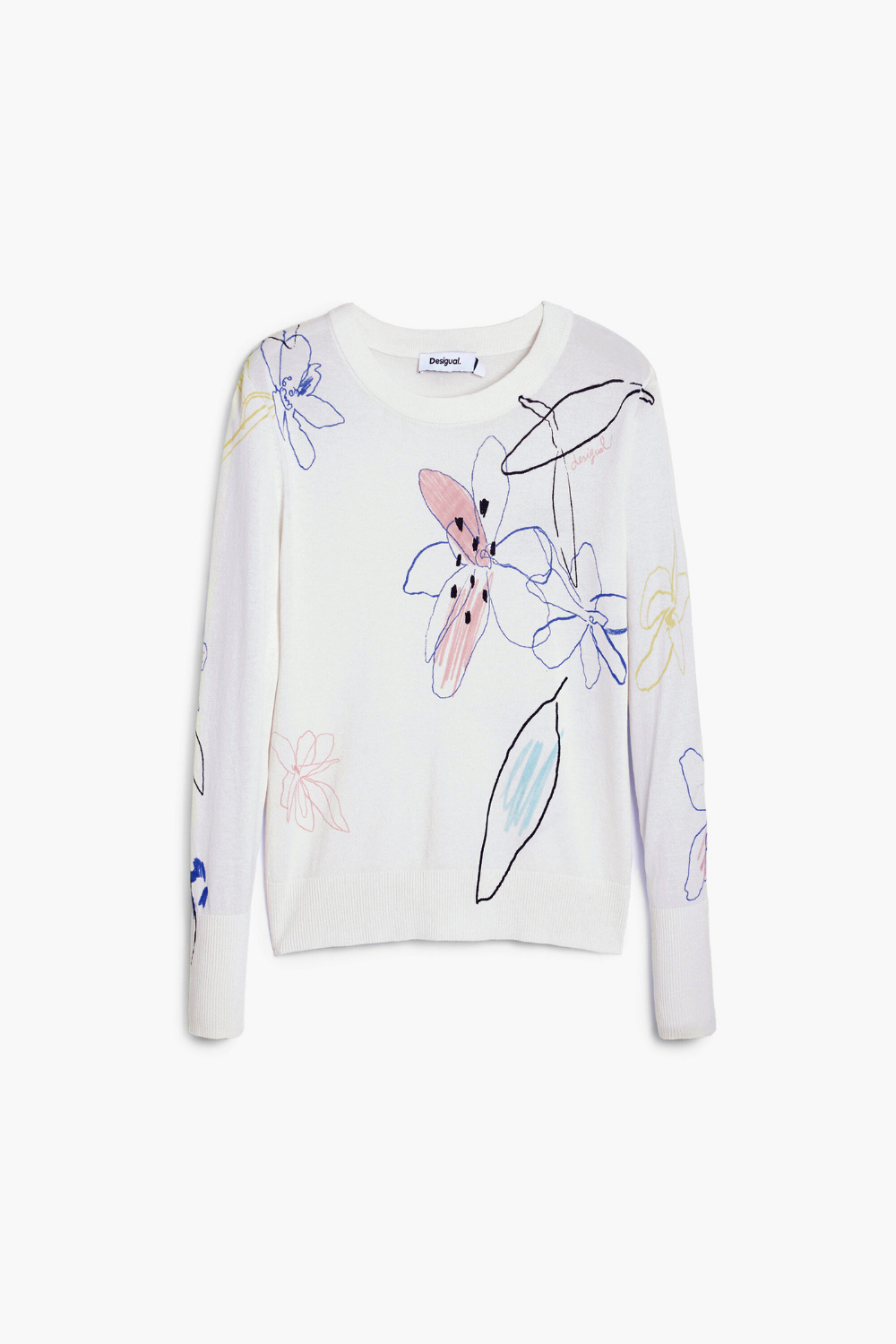 Desigual Fine Sweater with Floral Strokes Pre-Order