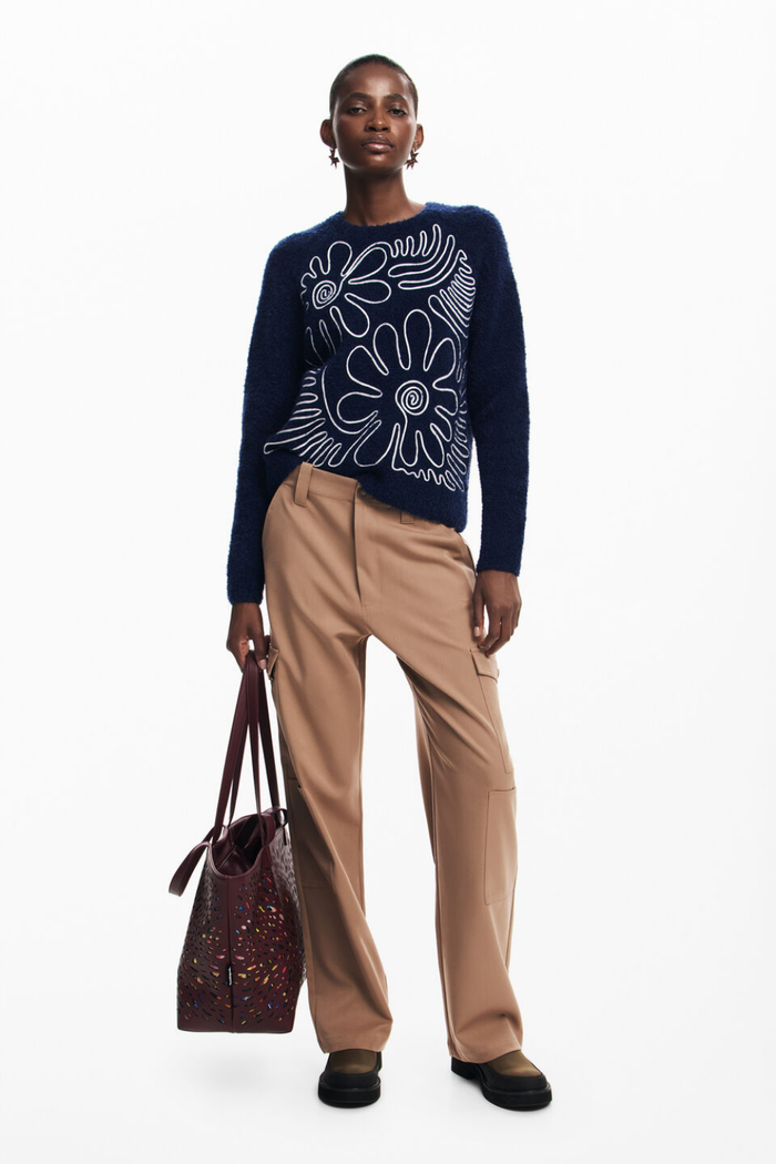Desigual Floral Print Sweater