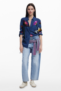 Desigual Floral Shirt Cobalt