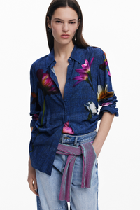 Desigual Floral Shirt Cobalt