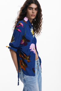 Desigual Floral Shirt Cobalt