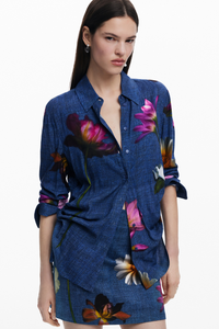 Desigual Floral Shirt Cobalt