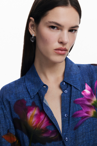 Desigual Floral Shirt Cobalt