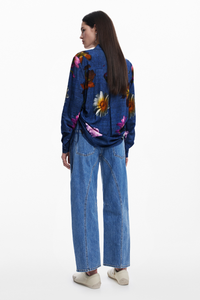 Desigual Floral Shirt Cobalt