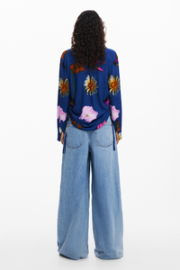 Desigual Floral Shirt Cobalt