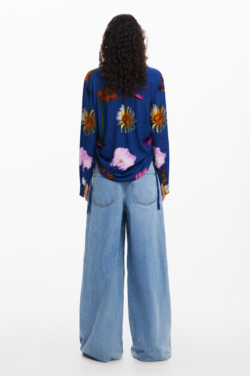 Desigual Floral Shirt Cobalt