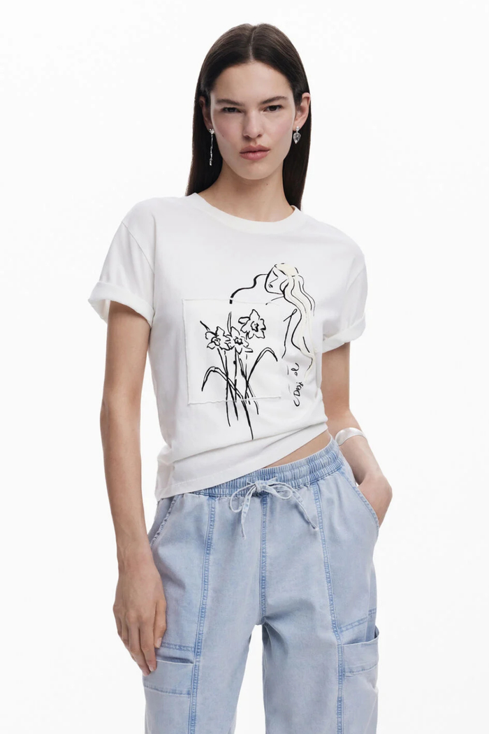Desigual Floral Shirt White