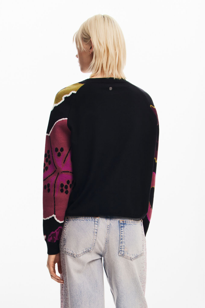 Desigual Floral Sleeve Sweater