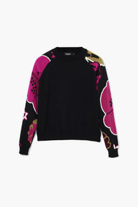 Desigual Floral Sleeve Sweater