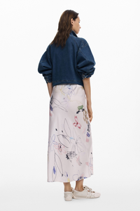 Desigual Long Skirt with Strokes Pre-Order