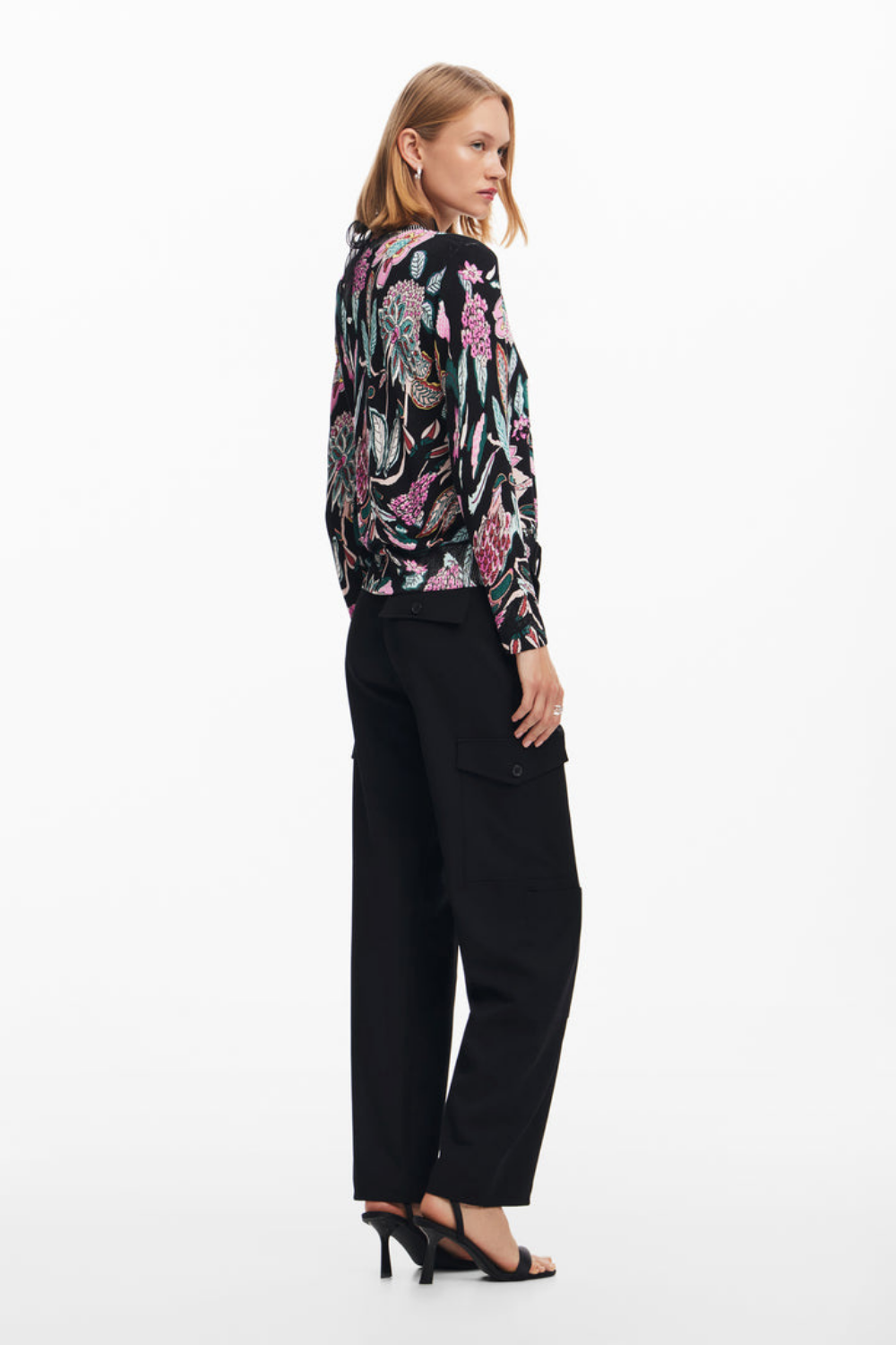 Desigual Floral Sweater Black
