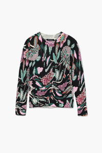 Desigual Floral Sweater Black